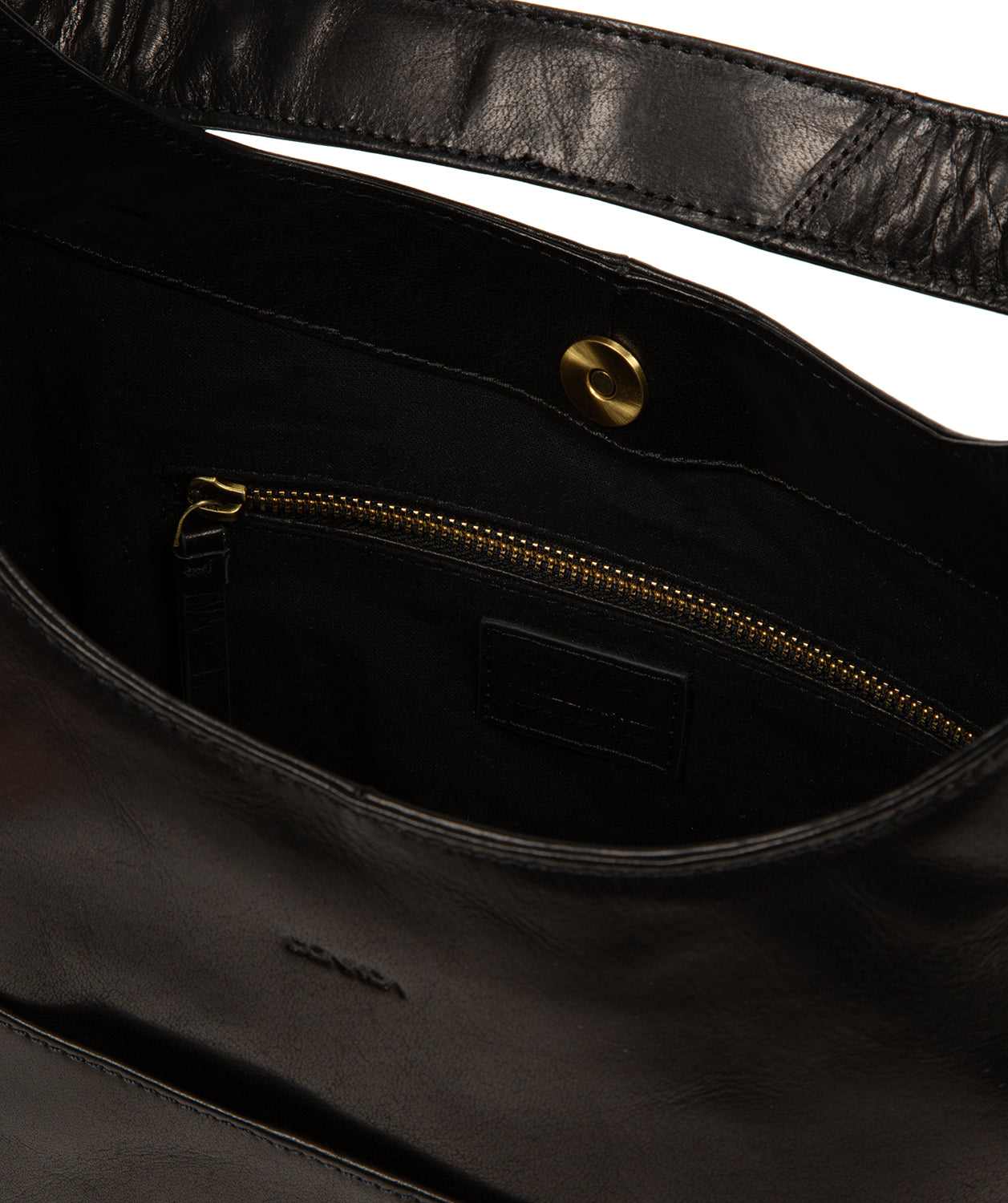 'Kyra' Black Leather Tote Bag