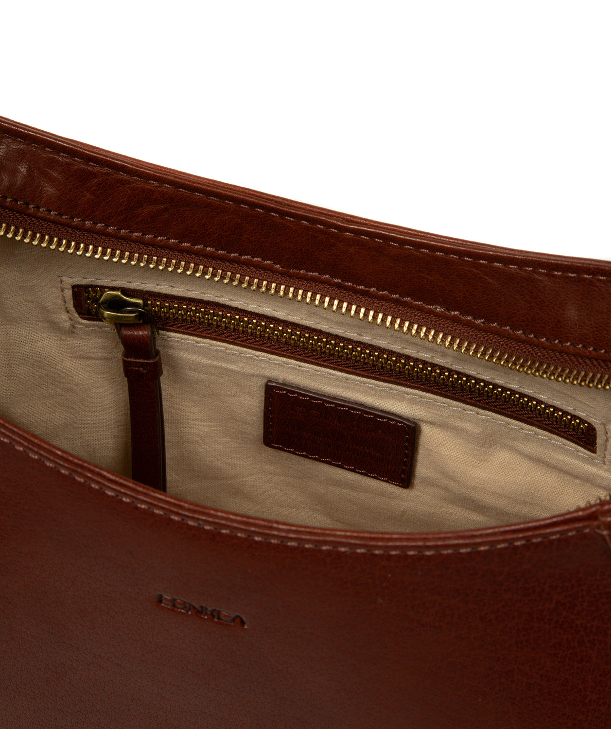 'Vivienne' Conker Brown Leather Grab Bag