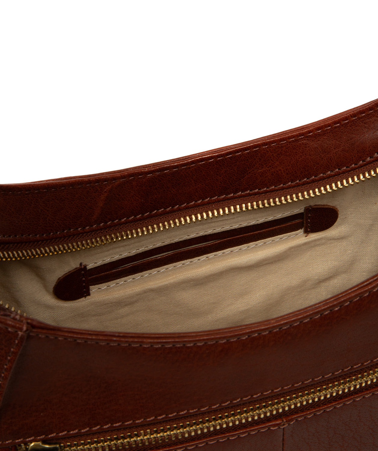 'Vivienne' Conker Brown Leather Grab Bag
