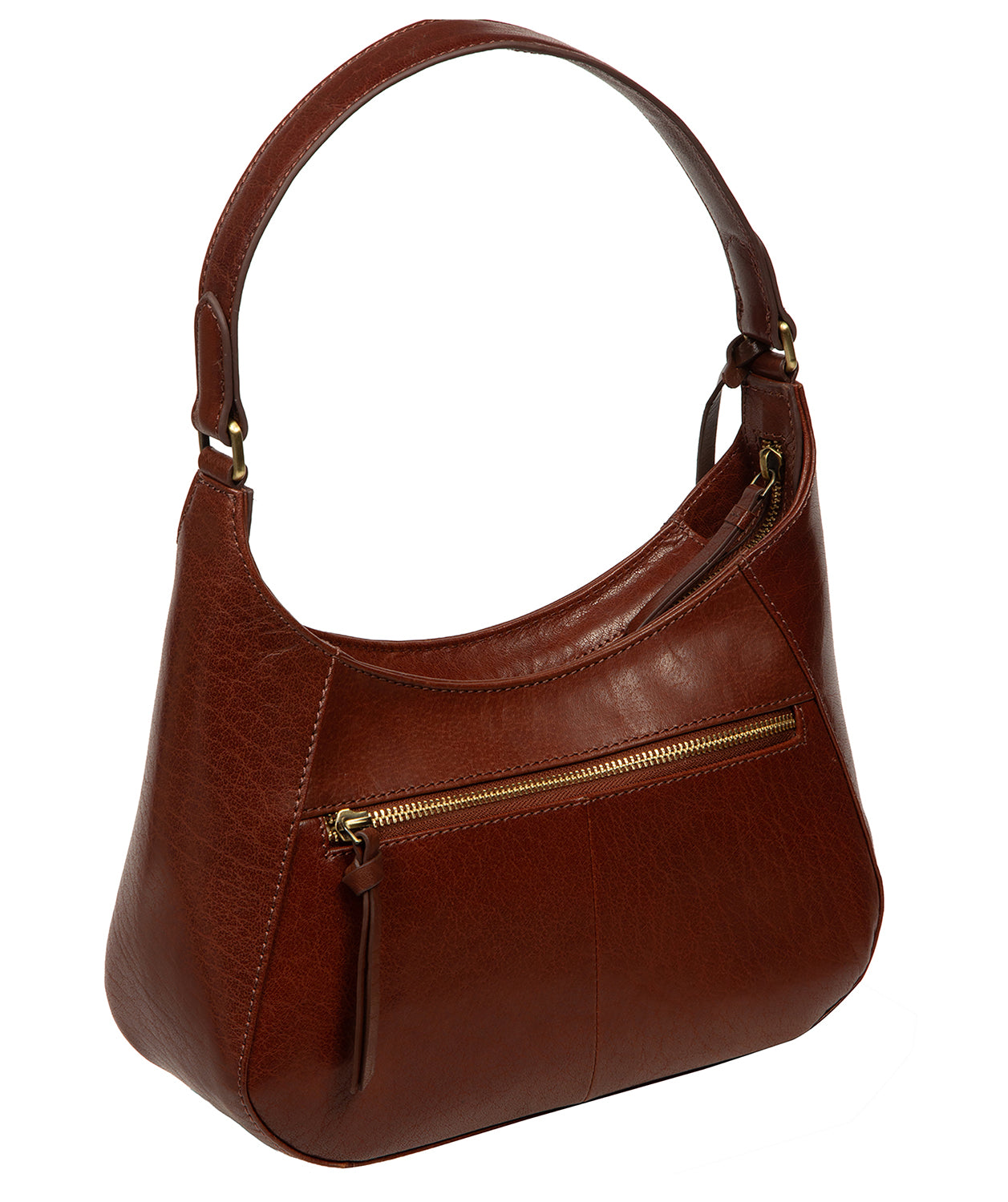 'Vivienne' Conker Brown Leather Grab Bag
