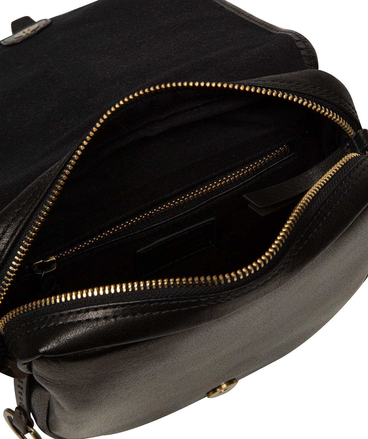 'Fern' Black Leather Cross Body Bag