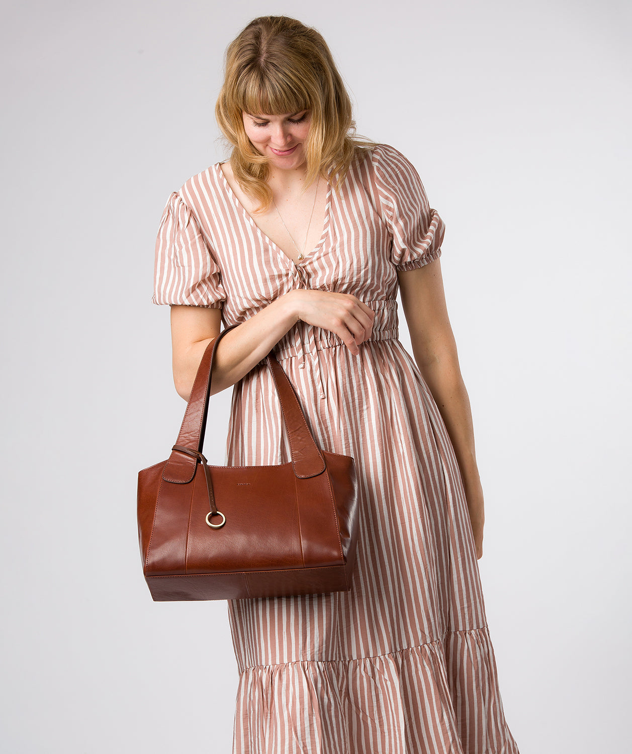 'Lilou' Conker Brown Leather Handbag