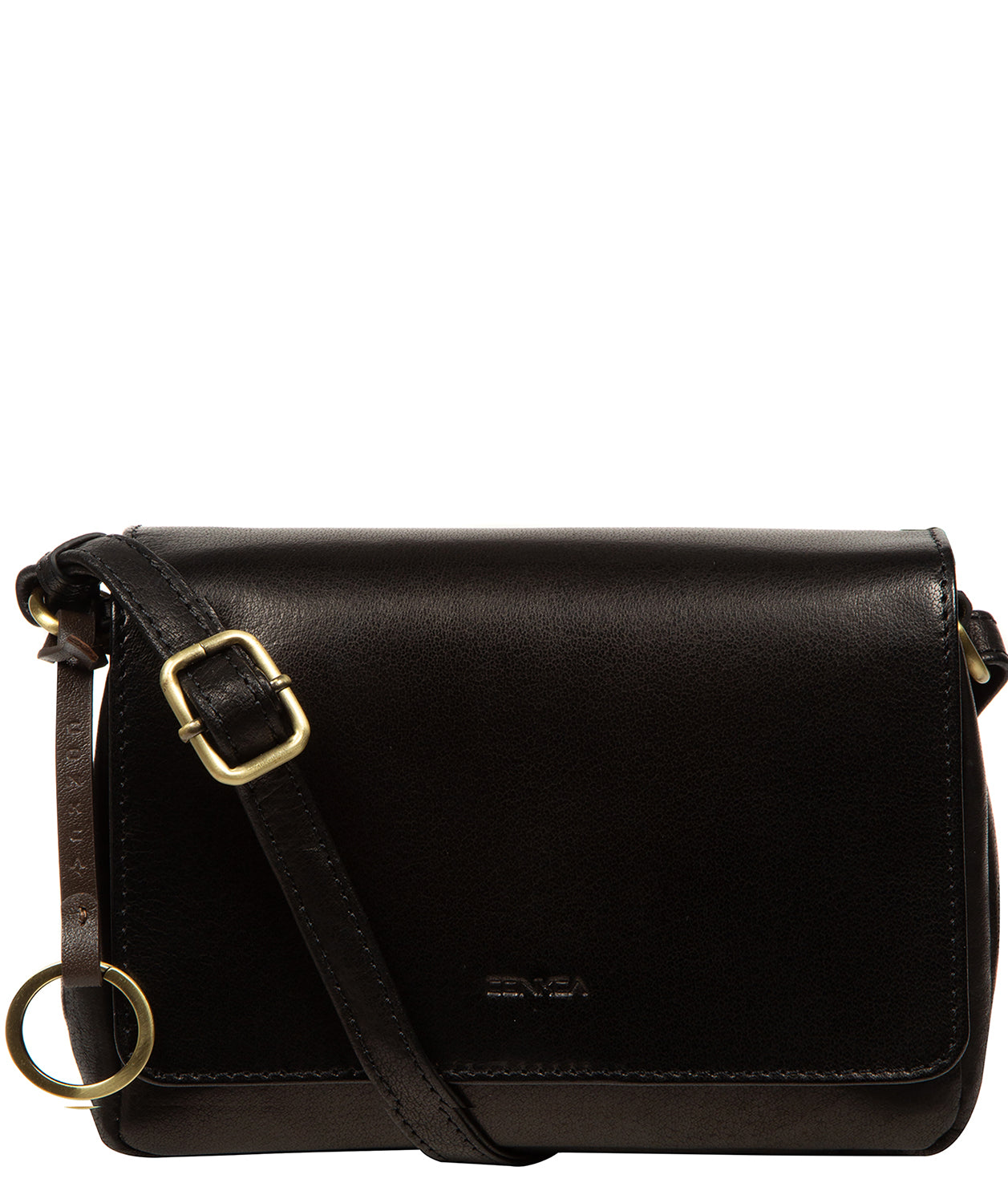 'Cosima' Black Leather Cross Body Bag