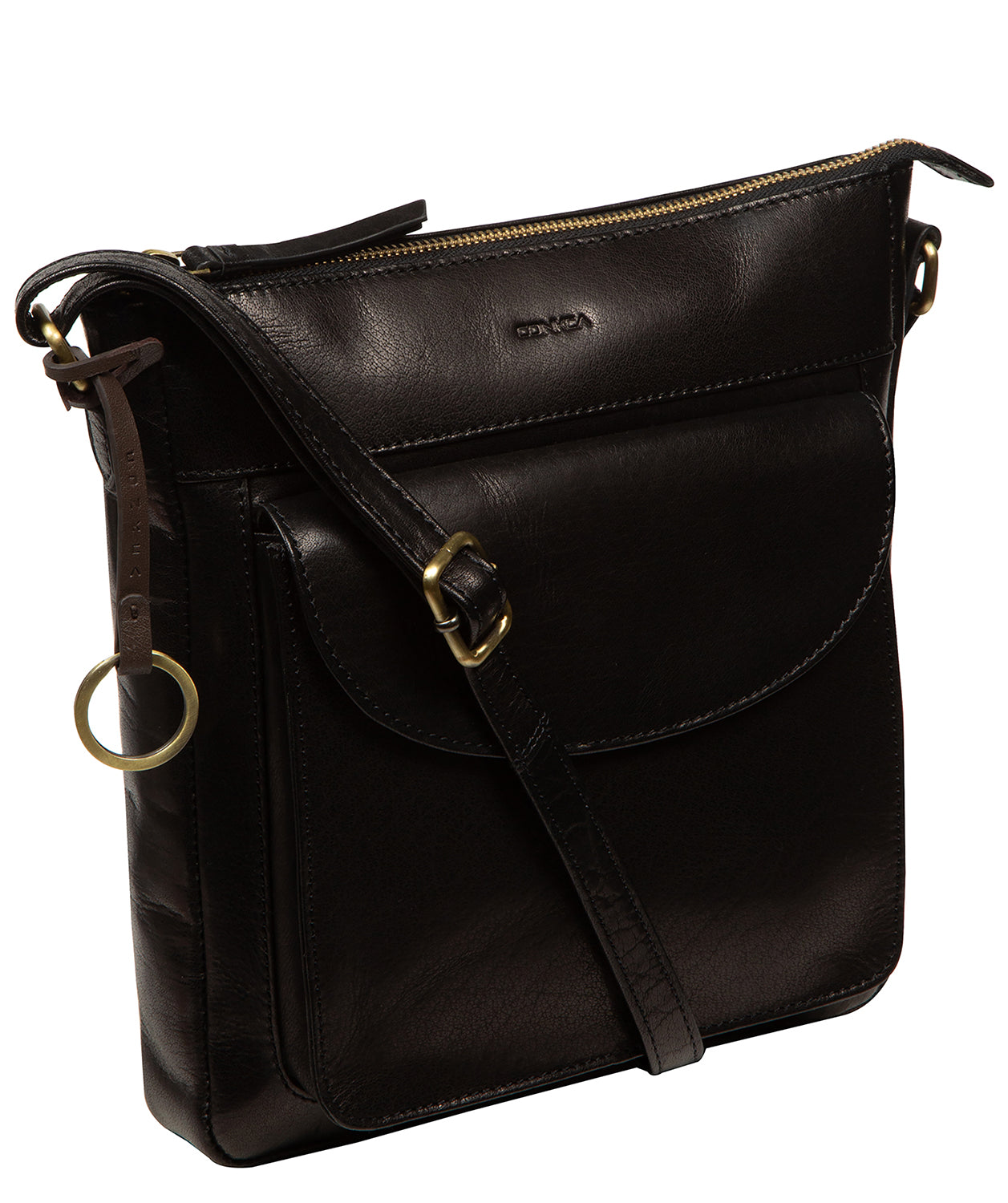 'Maeve' Black Leather Cross Body Bag