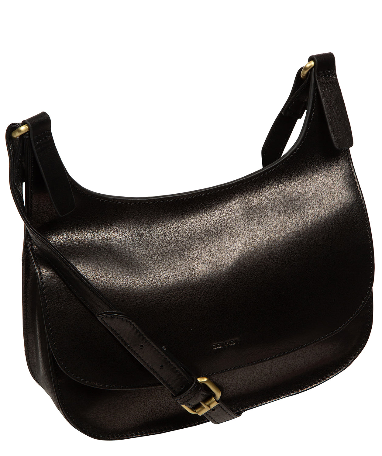 'Gia' Black Leather Cross Body Bag