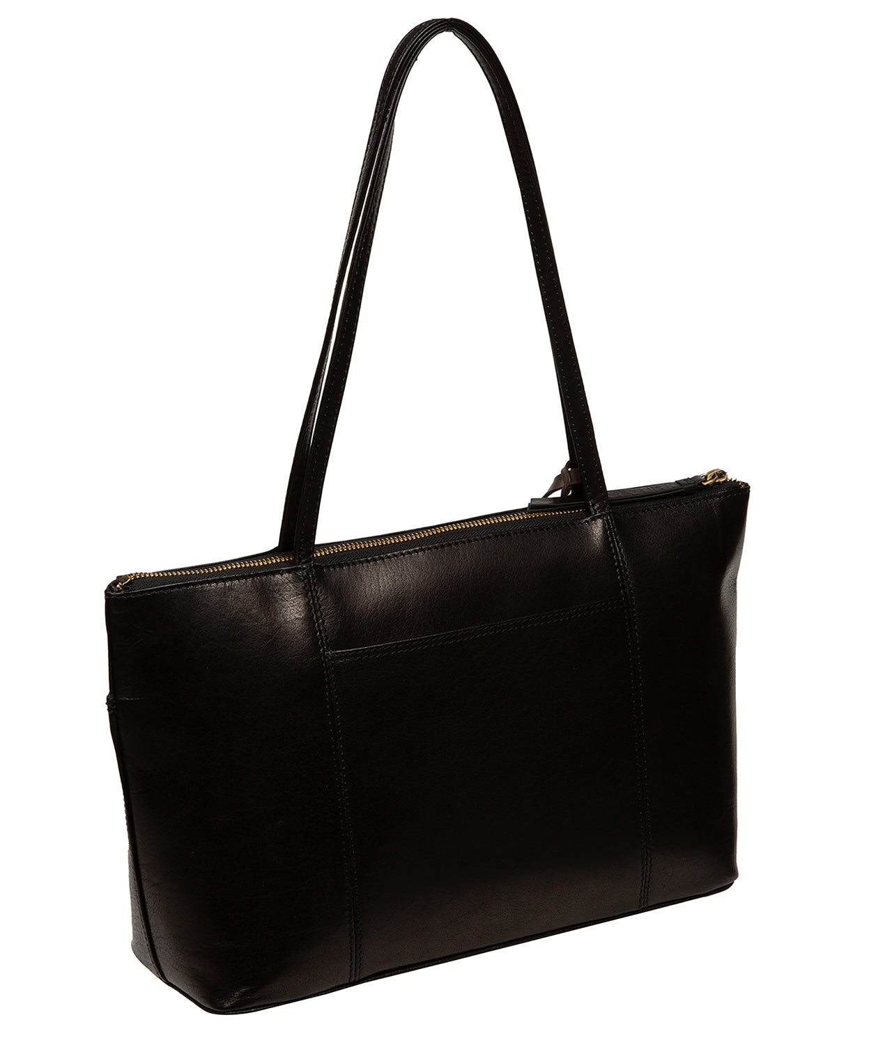 'Isolde' Black Leather Tote Bag