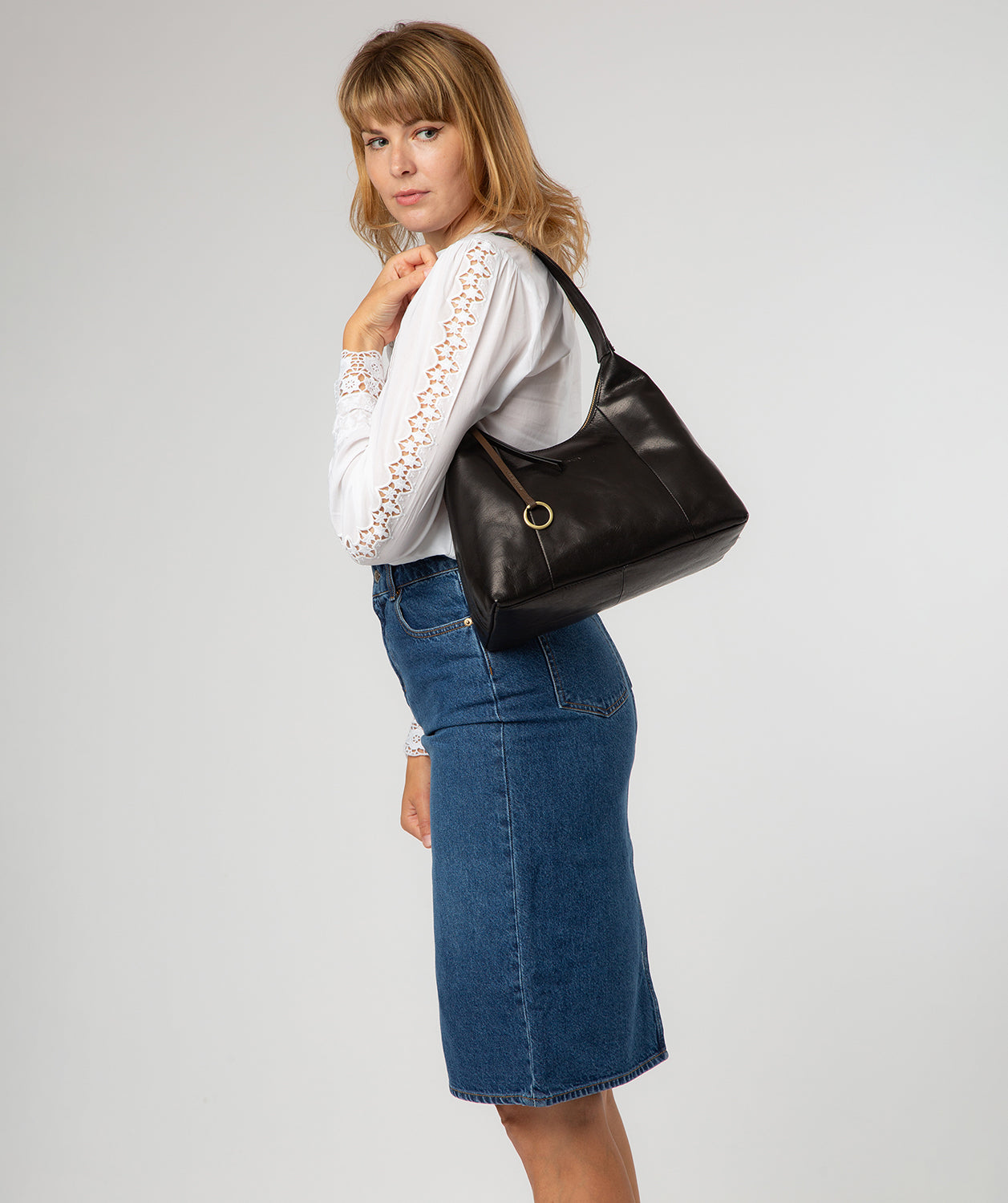 'Candy' Black Leather Handbag