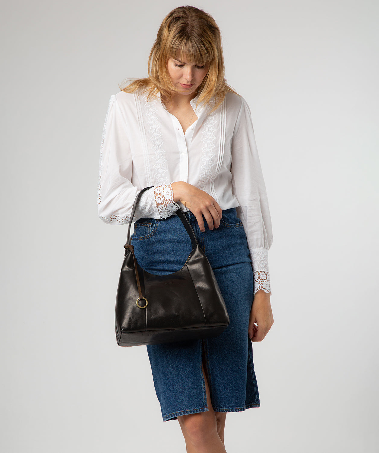 'Candy' Black Leather Handbag