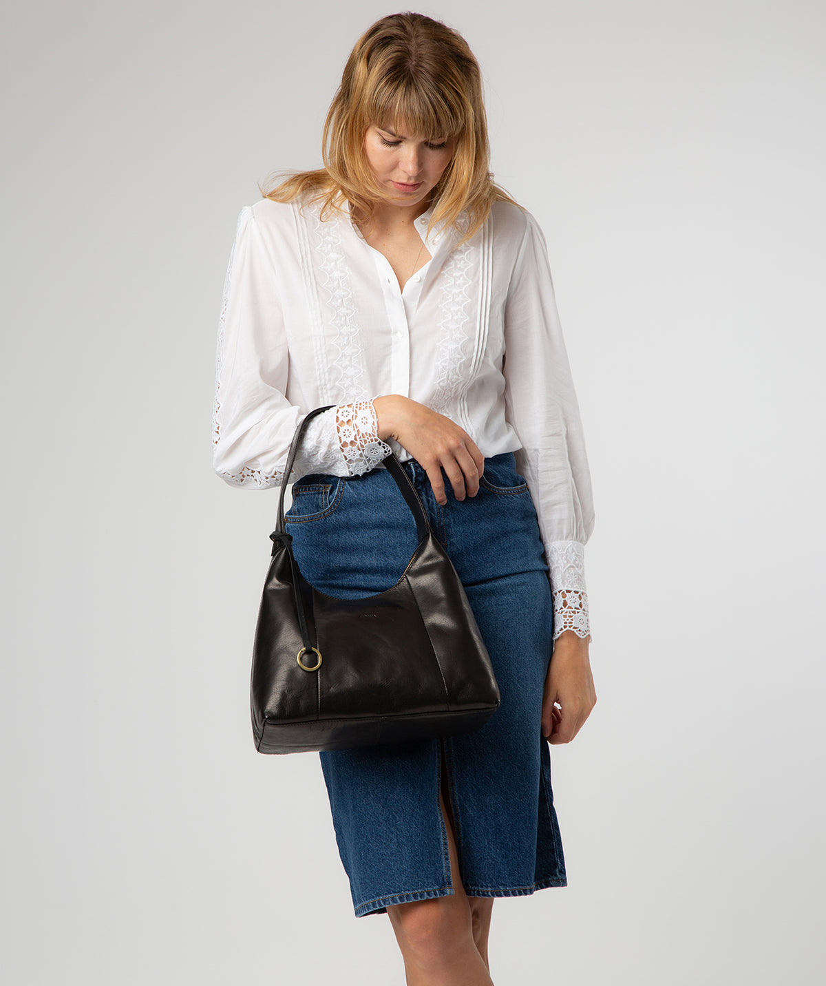 'Candy' Black Leather Handbag