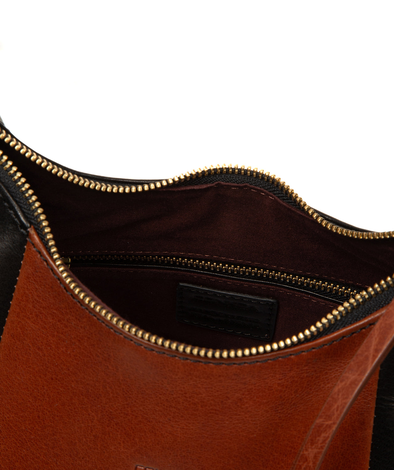 'Candy' Black & Conker Brown Leather Handbag