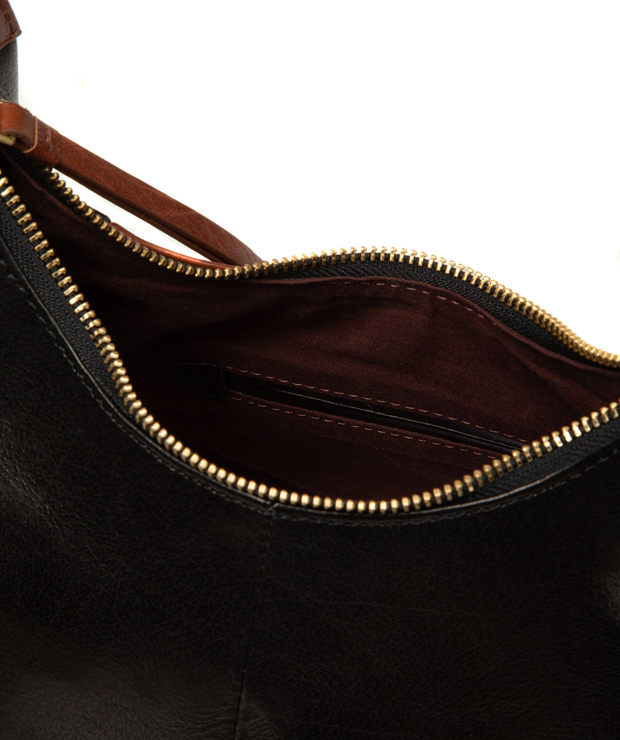 'Candy' Black & Conker Brown Leather Handbag