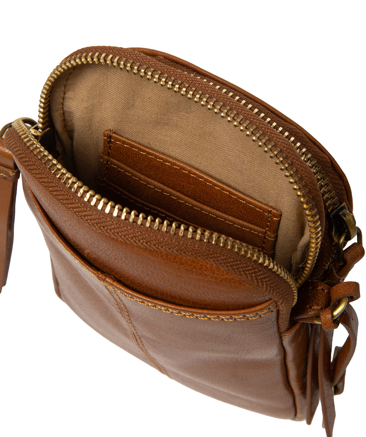 'Raven' Dark Tan Leather Cross Body Phone Bag