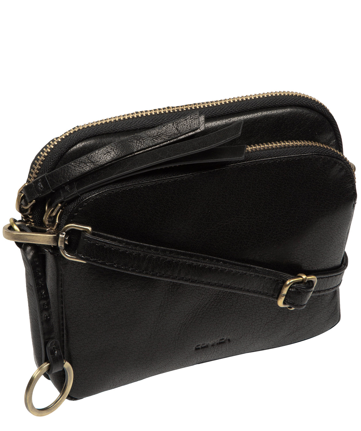 'Jay' Black Leather Cross Body Bag