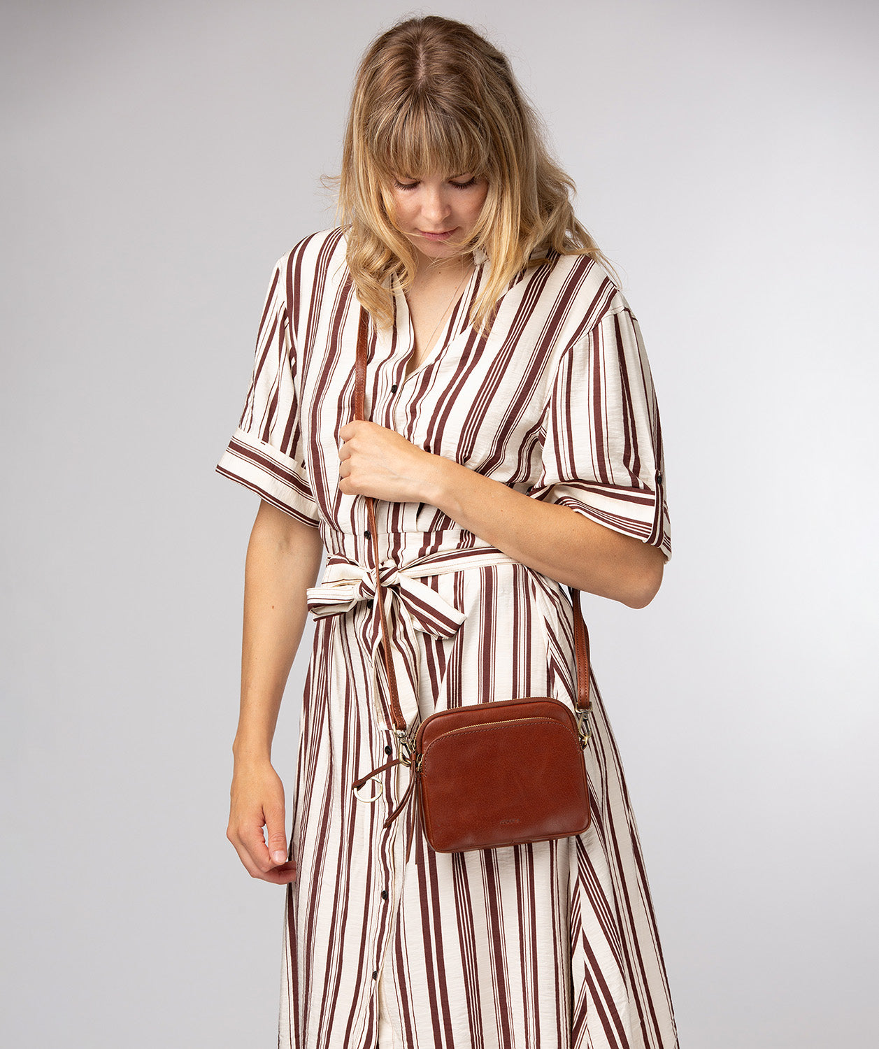 'Jay' Conker Brown Leather Cross Body Bag