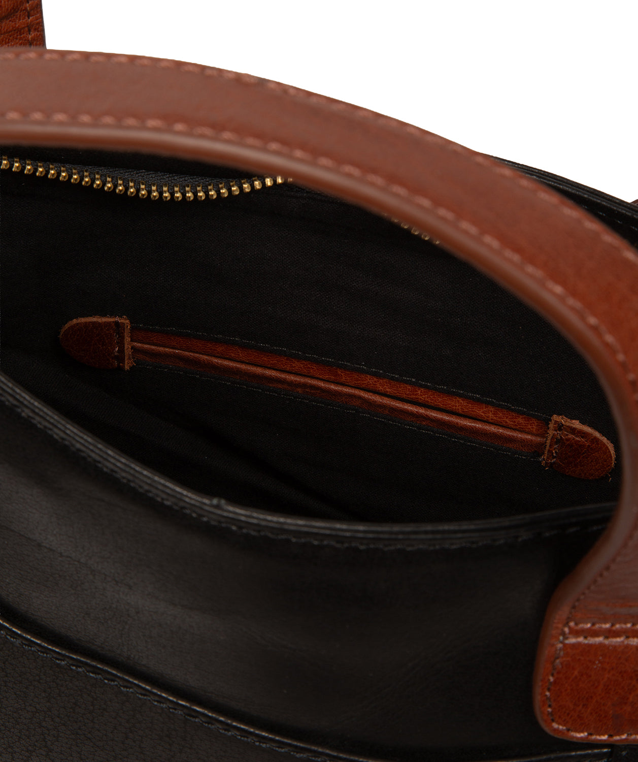 'Elm' Black & Conker Brown Leather Tote & Shoulder Bag