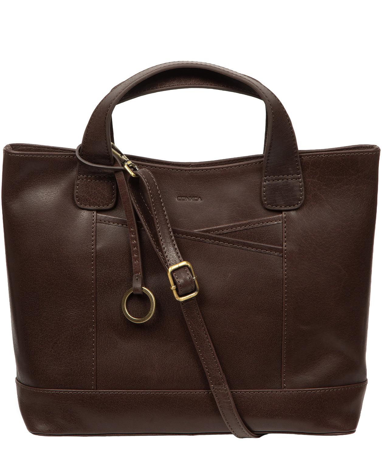 'Elm' Cocoa Leather Tote & Shoulder Bag