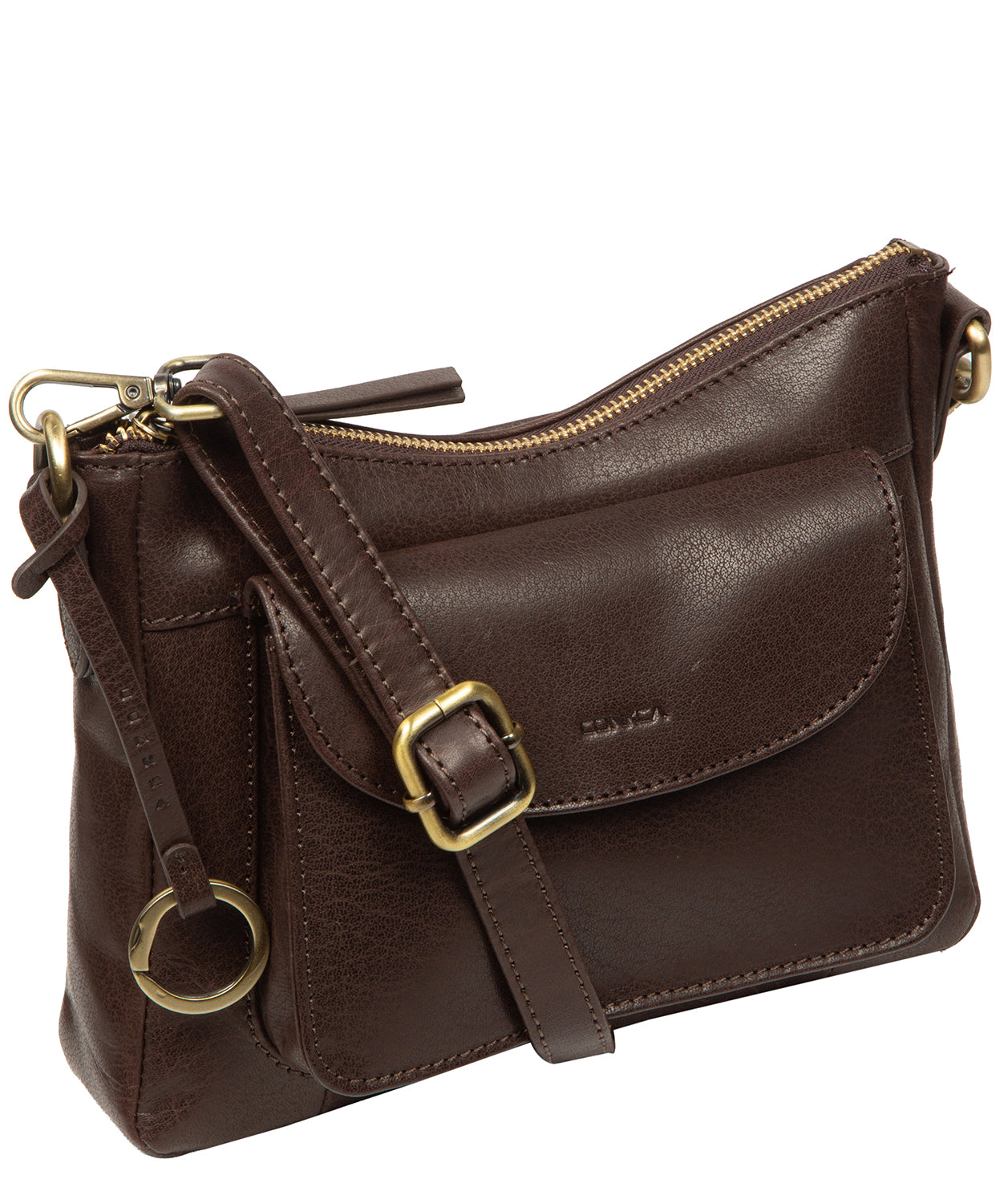 'Misty' Cocoa Leather Cross Body Bag