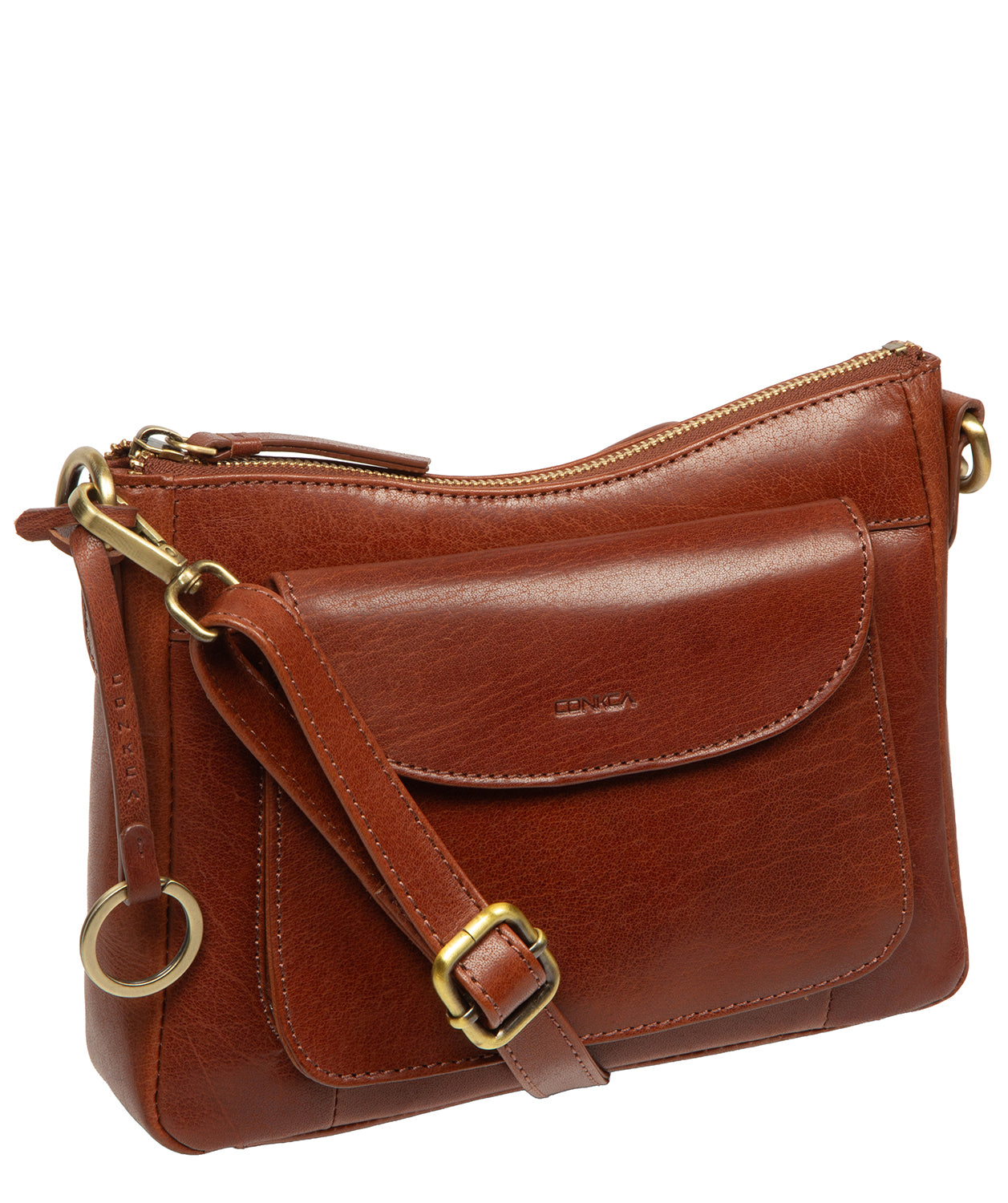 'Misty' Conker Brown Leather Cross Body Bag