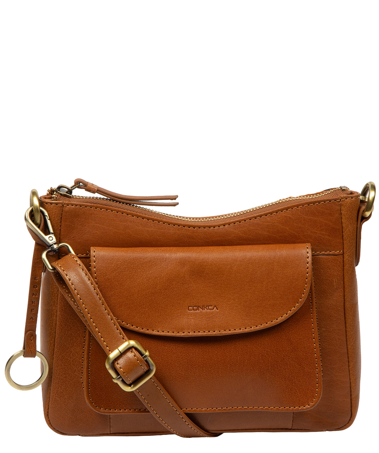 'Misty' Dark Tan Leather Cross Body Bag