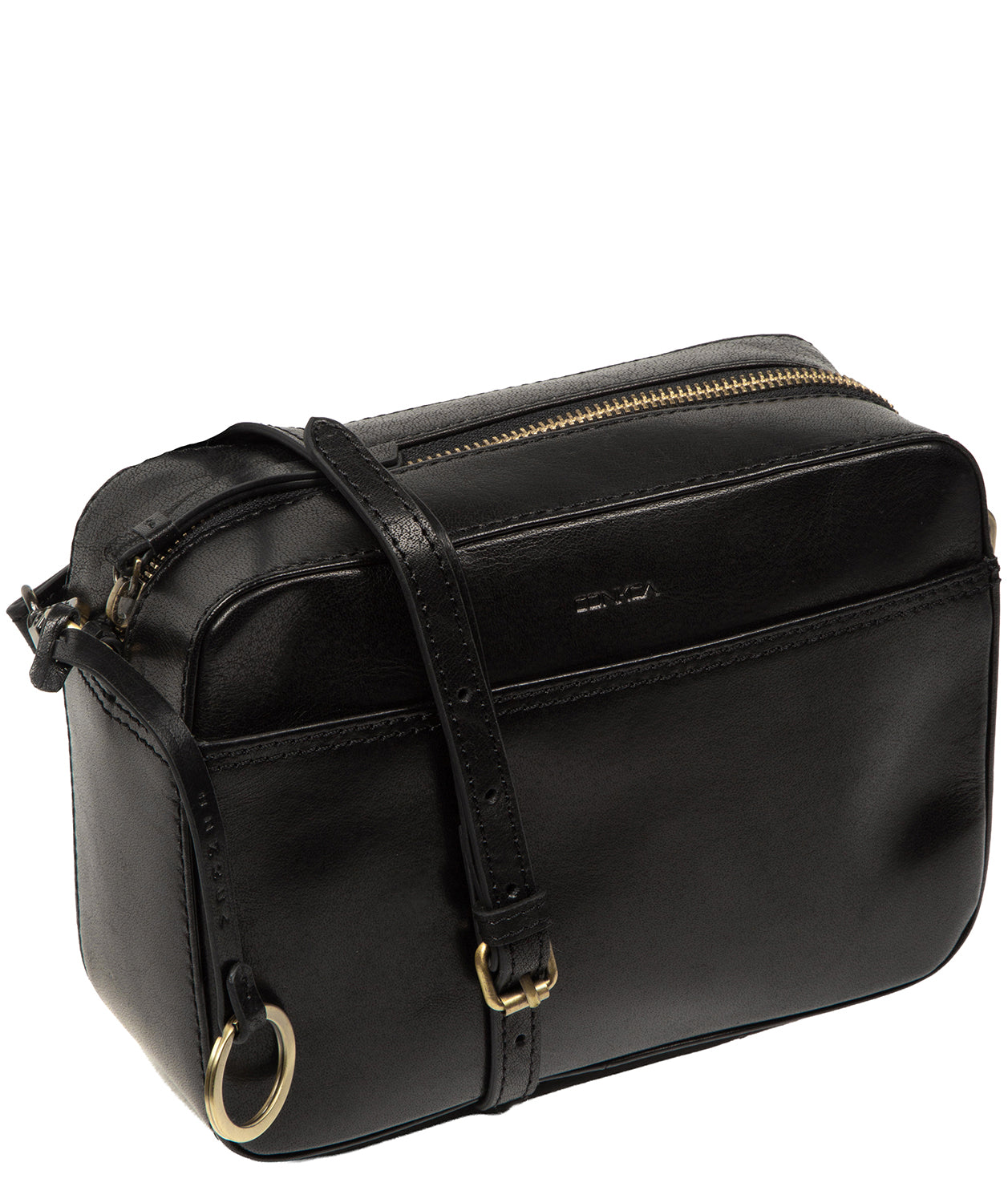 'Meadow' Black Leather Cross Body Bag