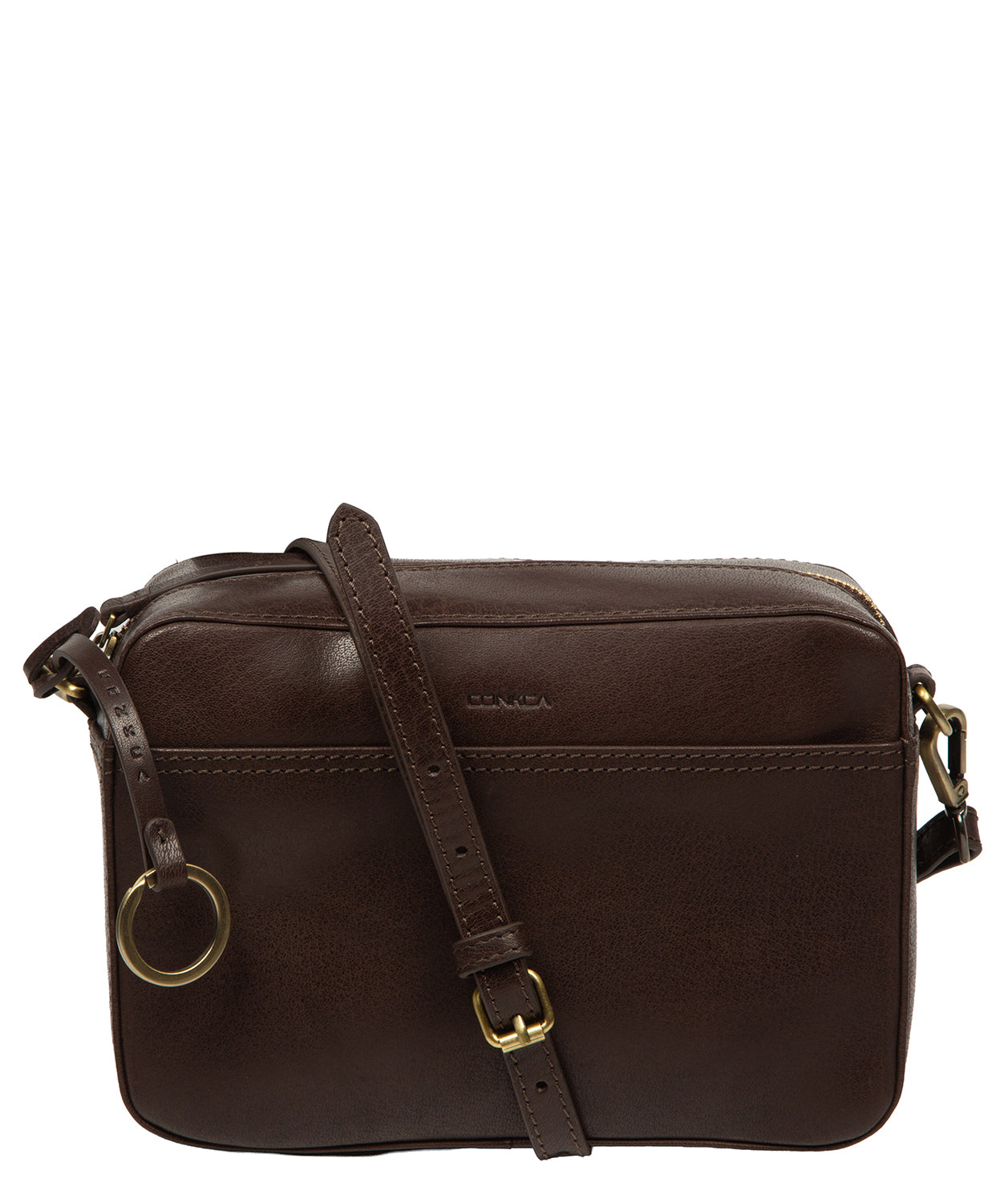 'Meadow' Cocoa Leather Cross Body Bag