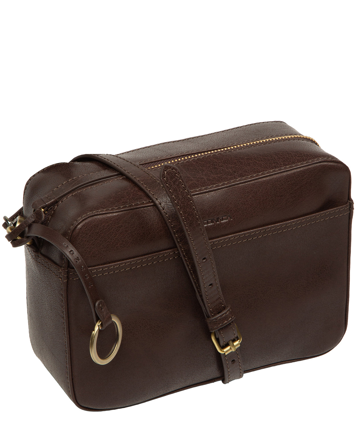 'Meadow' Cocoa Leather Cross Body Bag