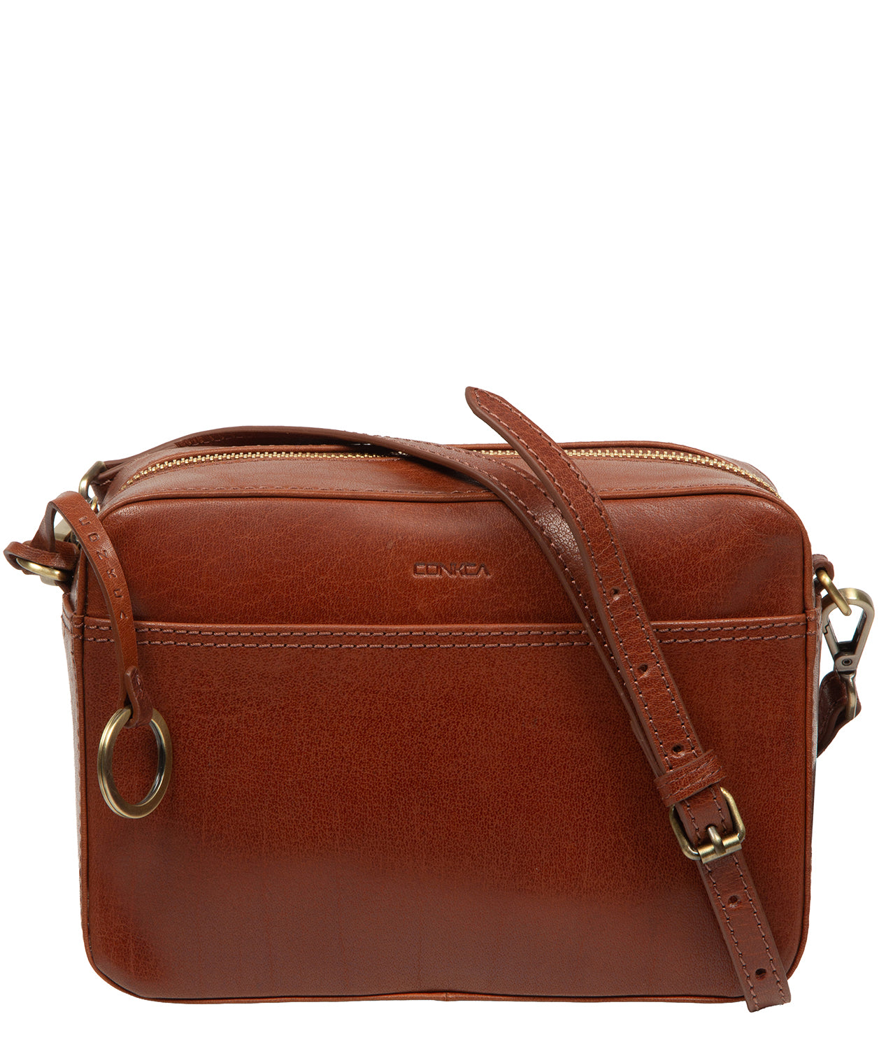 'Meadow' Conker Brown Leather Cross Body Bag