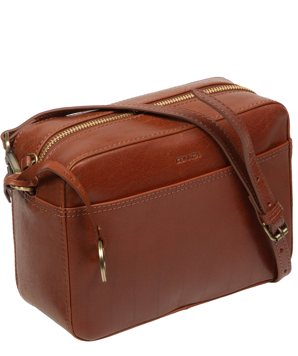'Meadow' Conker Brown Leather Cross Body Bag