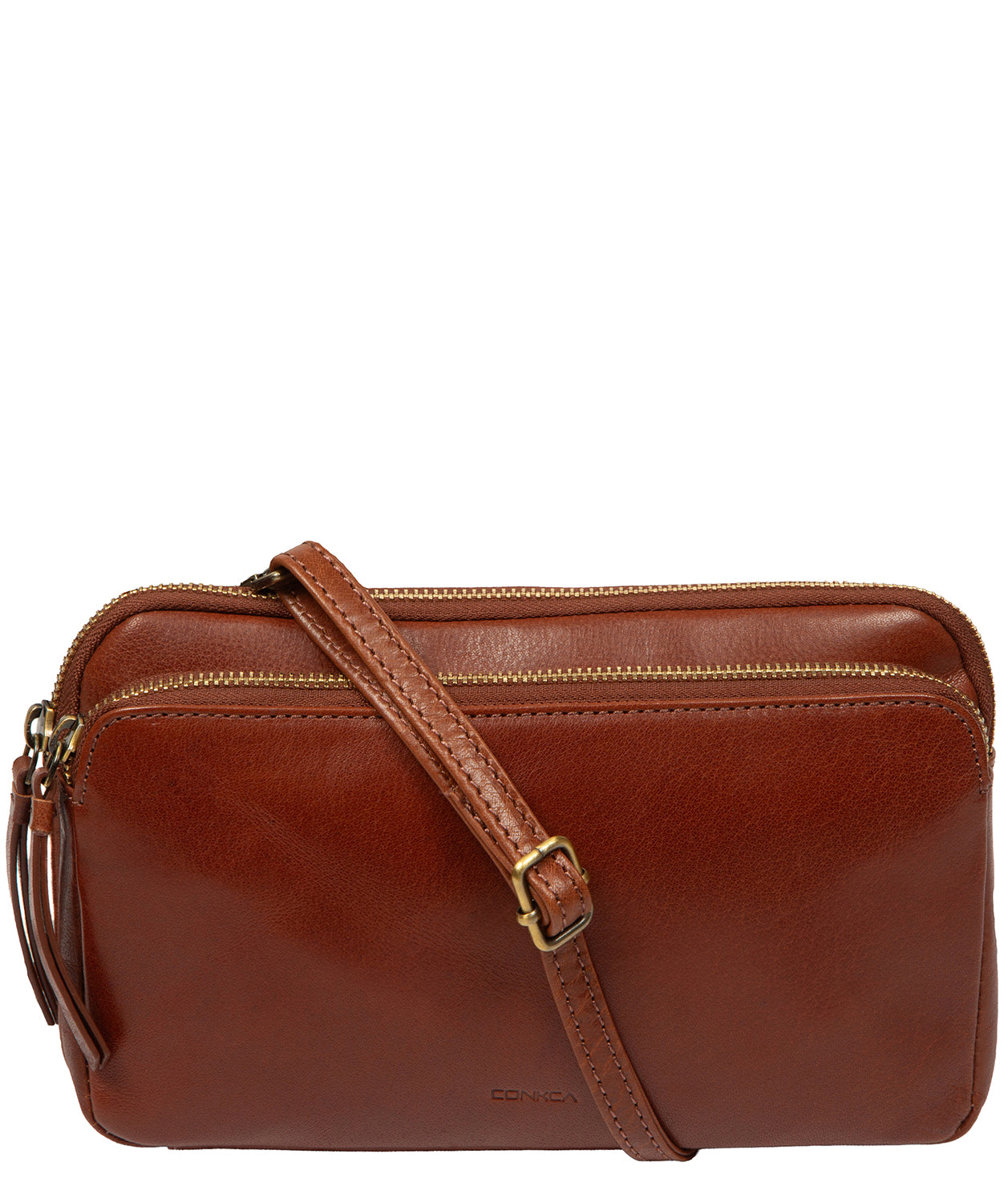 'Birdy' Conker Brown Leather Cross Body Bag