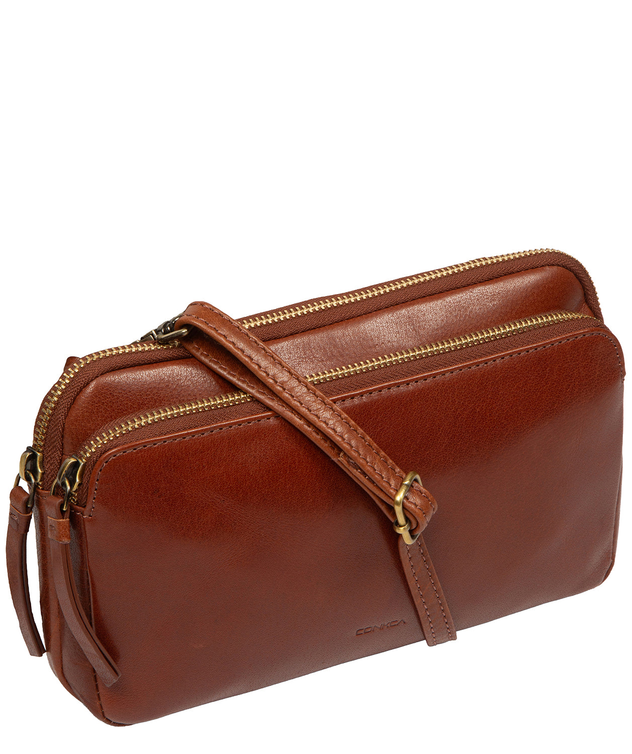 'Birdy' Conker Brown Leather Cross Body Bag