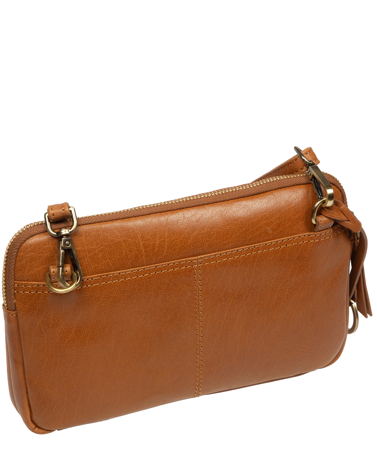 'Birdy' Dark Tan Leather Cross Body Bag