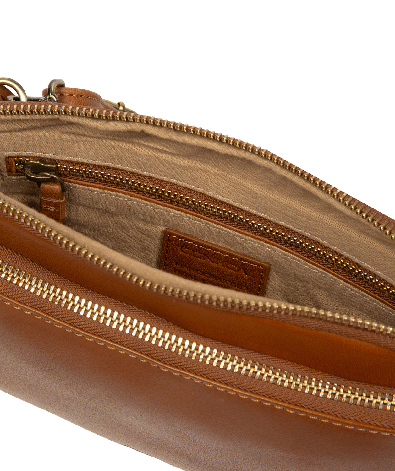 'Birdy' Dark Tan Leather Cross Body Bag