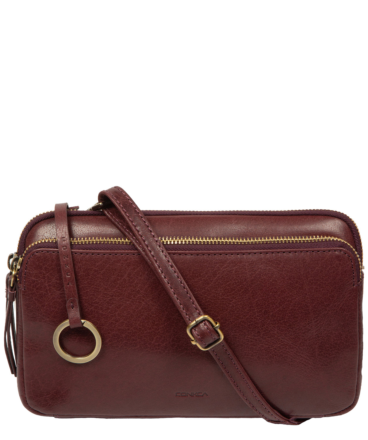 'Birdy' Plum Leather Cross Body Bag