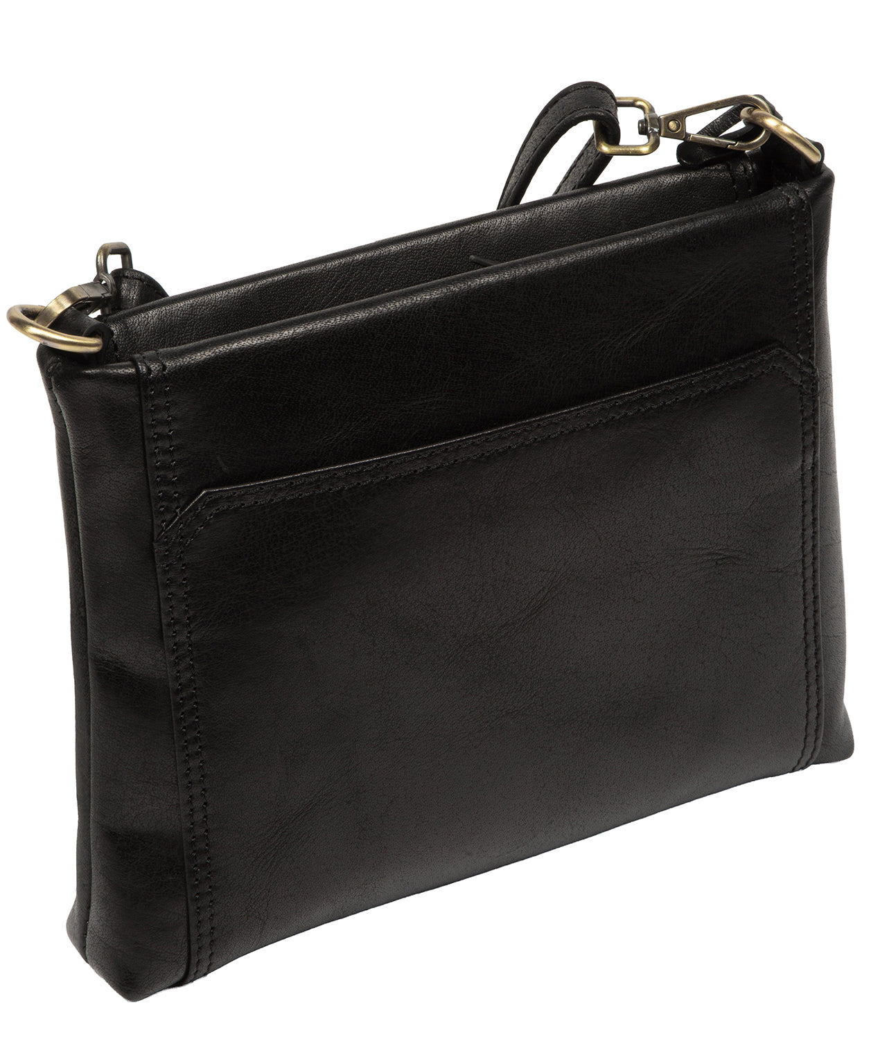 'Yew' Black Leather Cross Body Bag