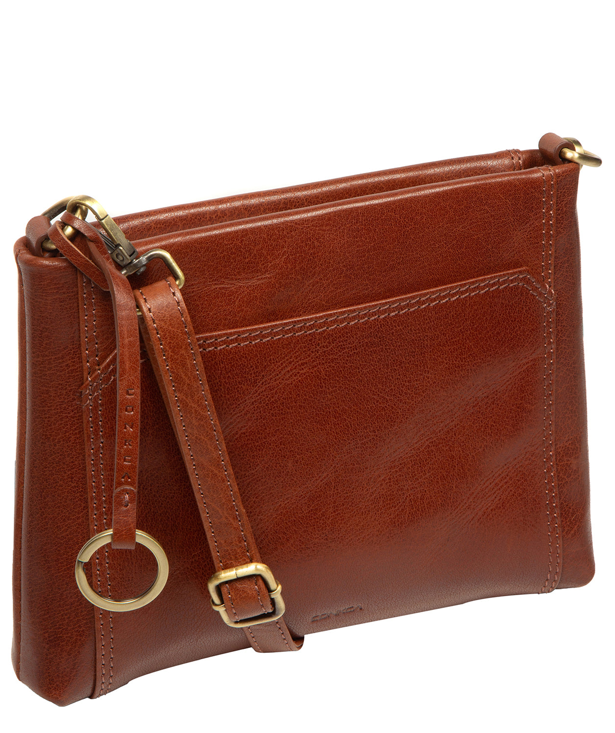 'Yew' Conker Brown Leather Cross Body Bag