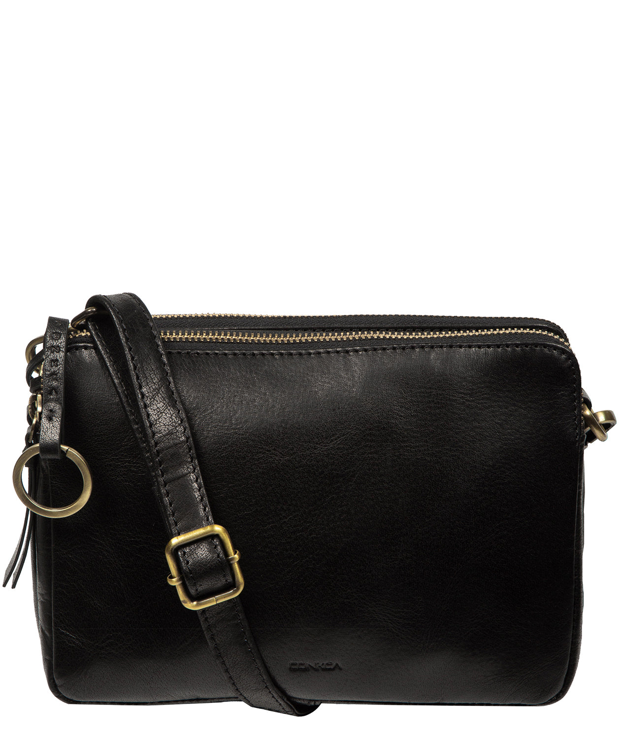 'Robin' Black Leather Cross Body Bag