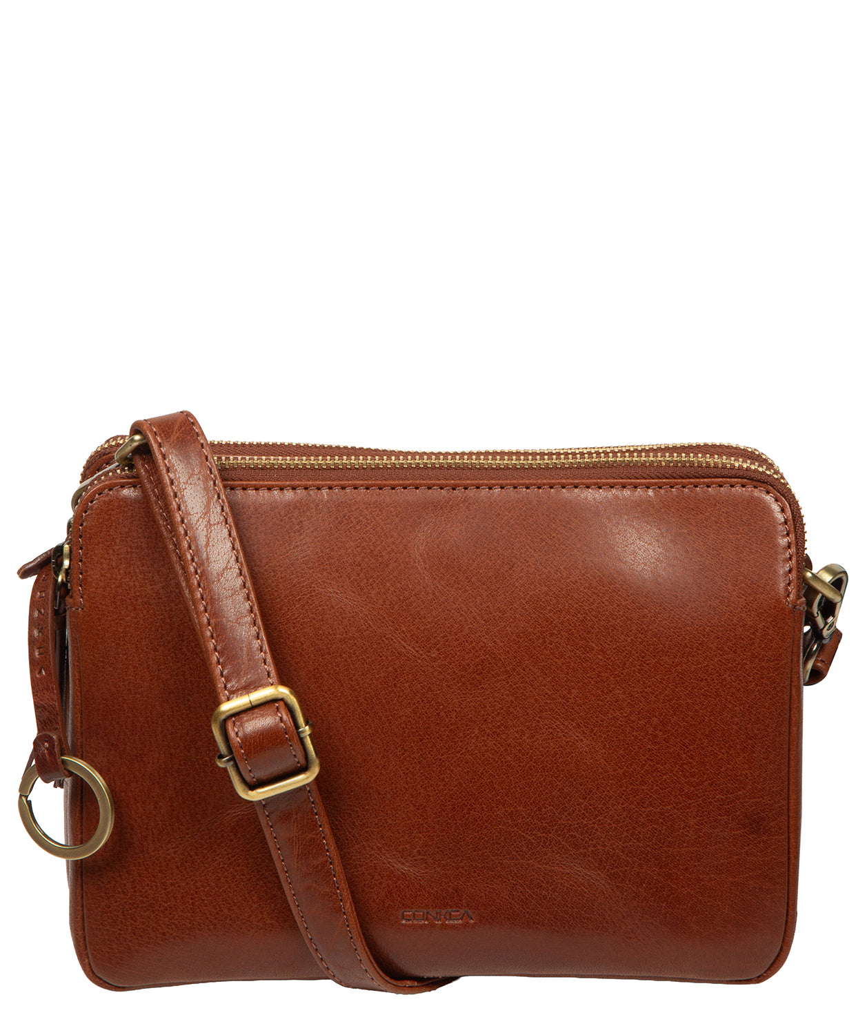 'Robin' Conker Brown Leather Cross Body Bag