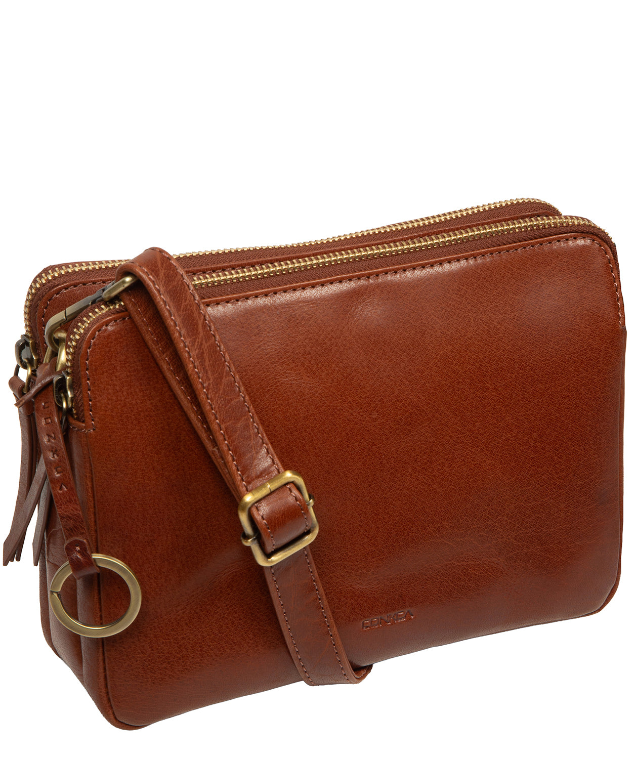 'Robin' Conker Brown Leather Cross Body Bag
