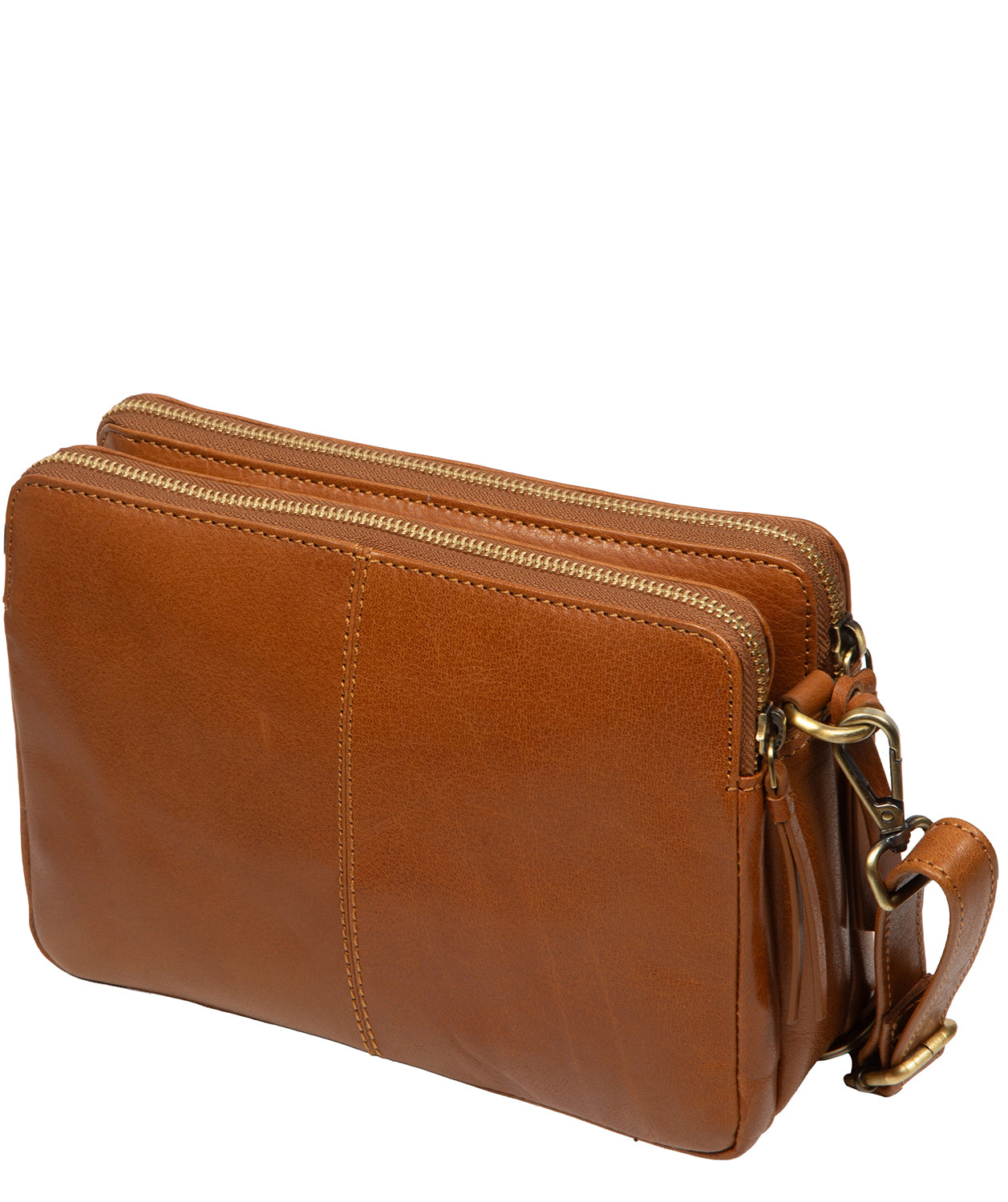 'Robin' Dark Tan Leather Cross Body Bag