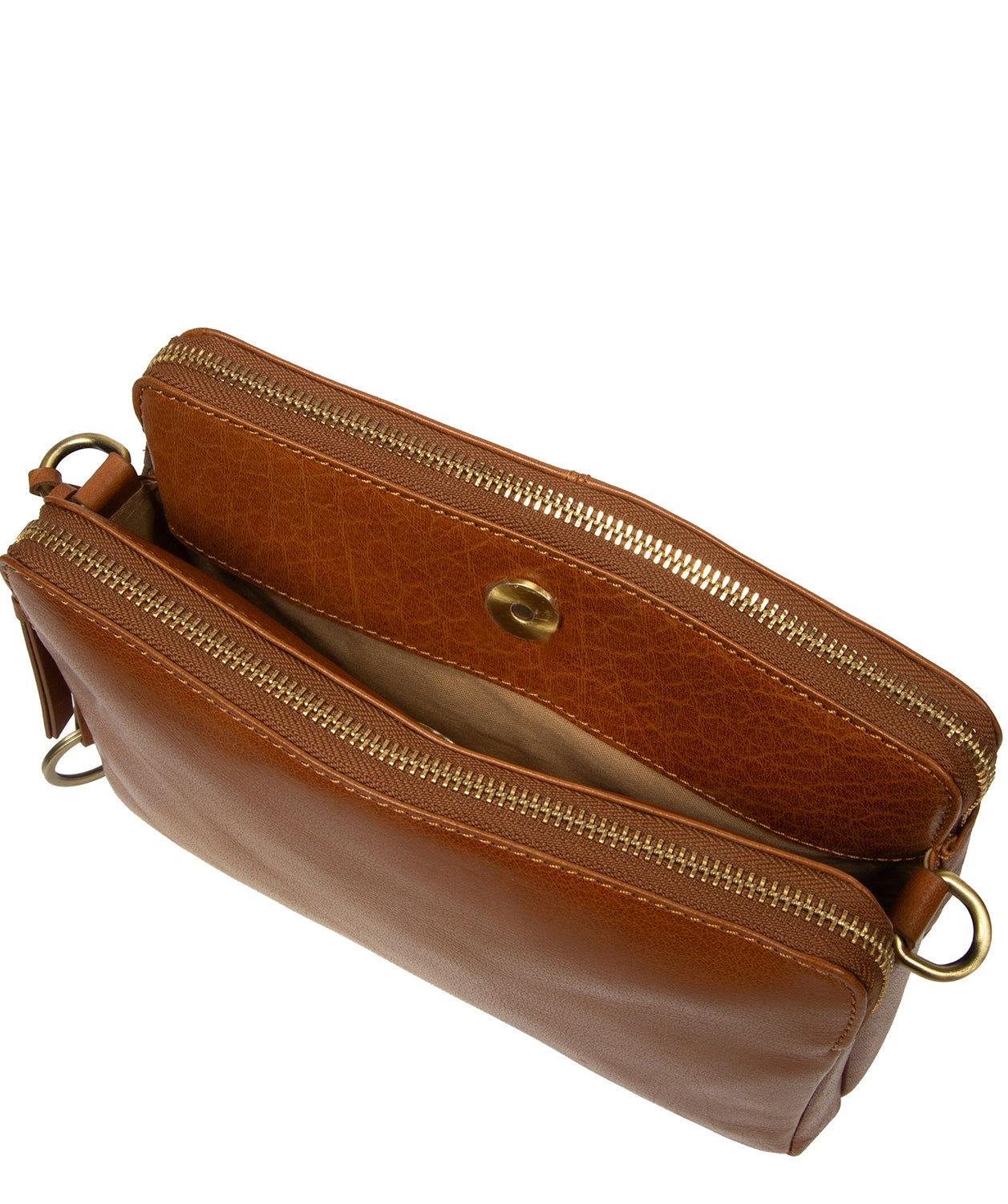 'Robin' Dark Tan Leather Cross Body Bag