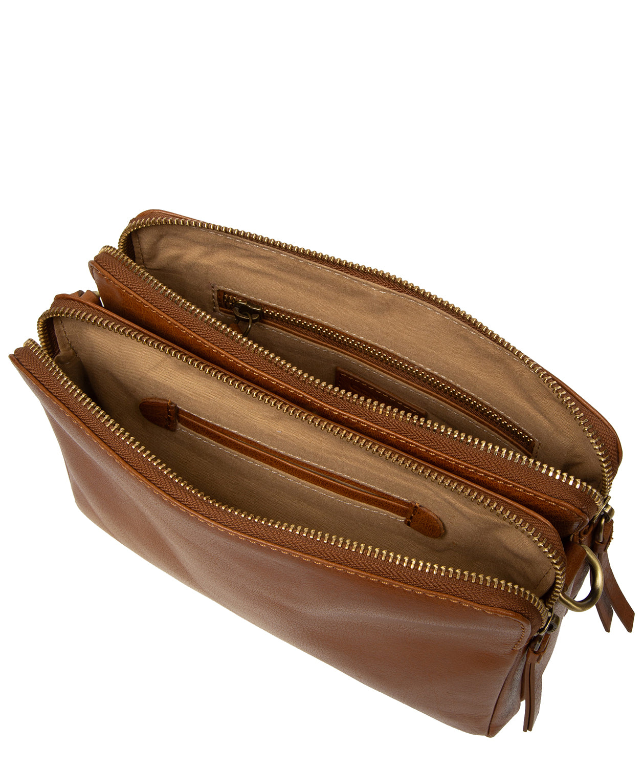 'Robin' Dark Tan Leather Cross Body Bag