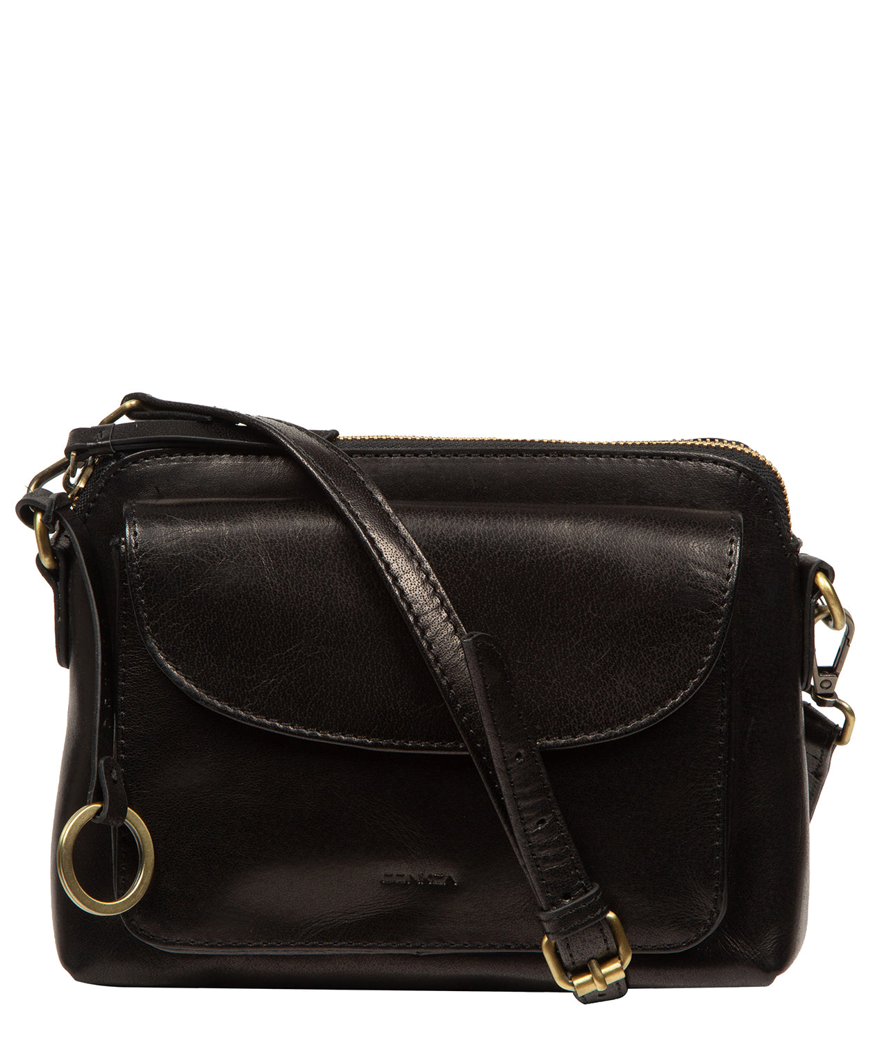 'Starling' Black Leather Cross Body Bag