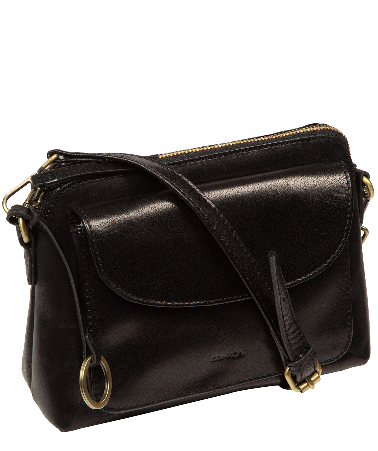 'Starling' Black Leather Cross Body Bag