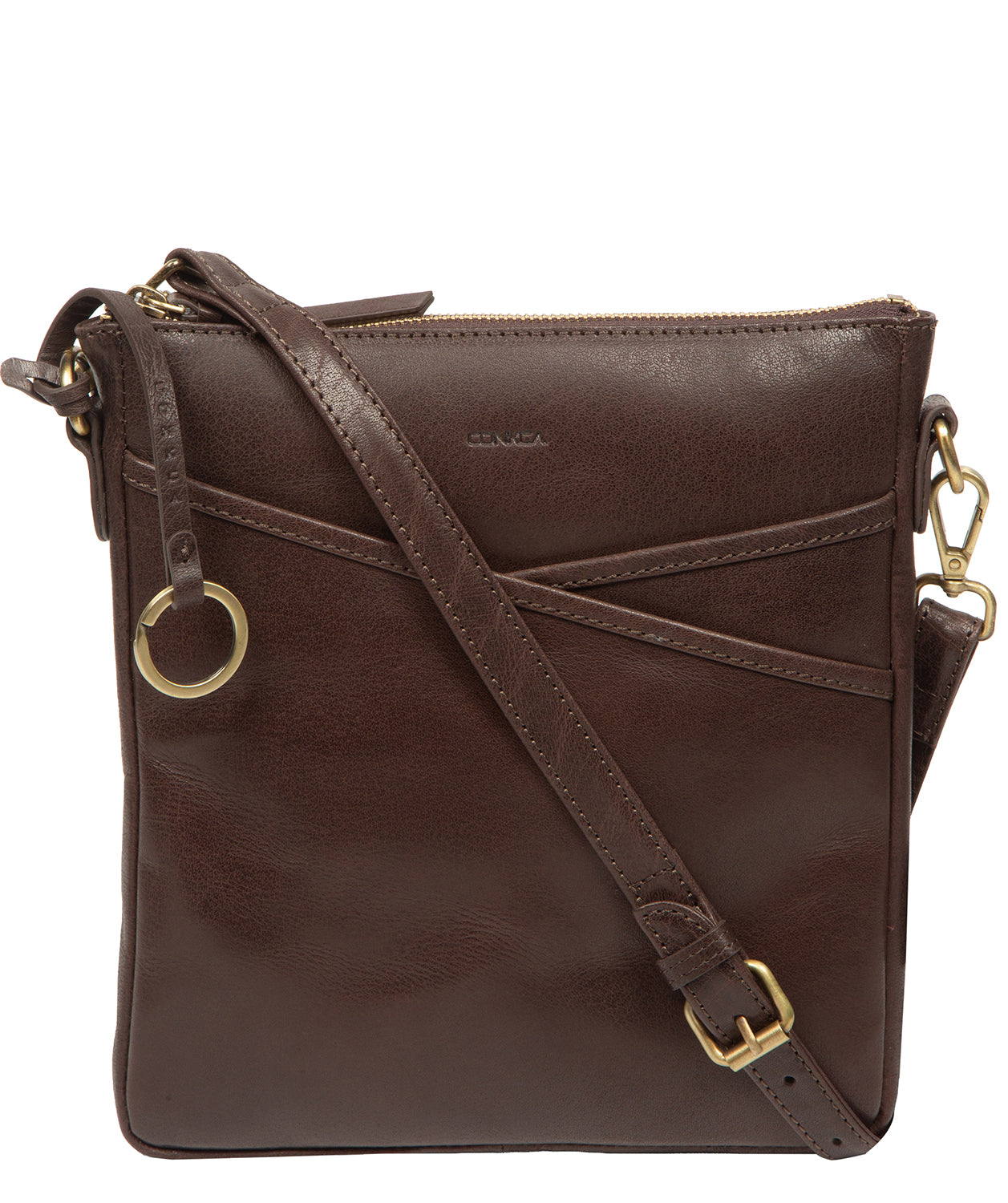 'Holly' Cocoa Leather Cross Body Bag