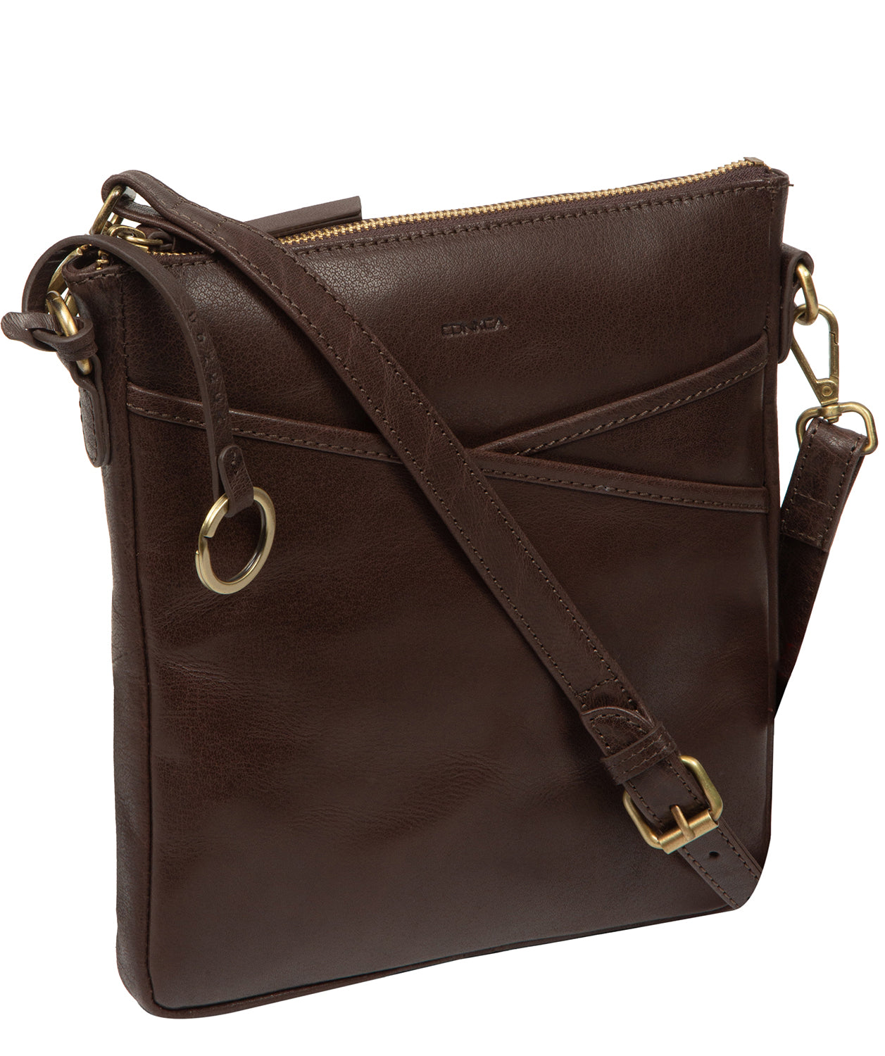 'Holly' Cocoa Leather Cross Body Bag