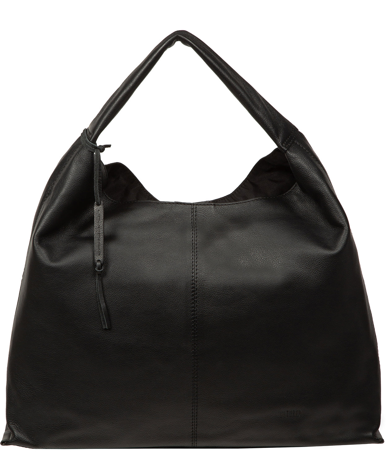 Cultured London Aspen black leather tote bag front view