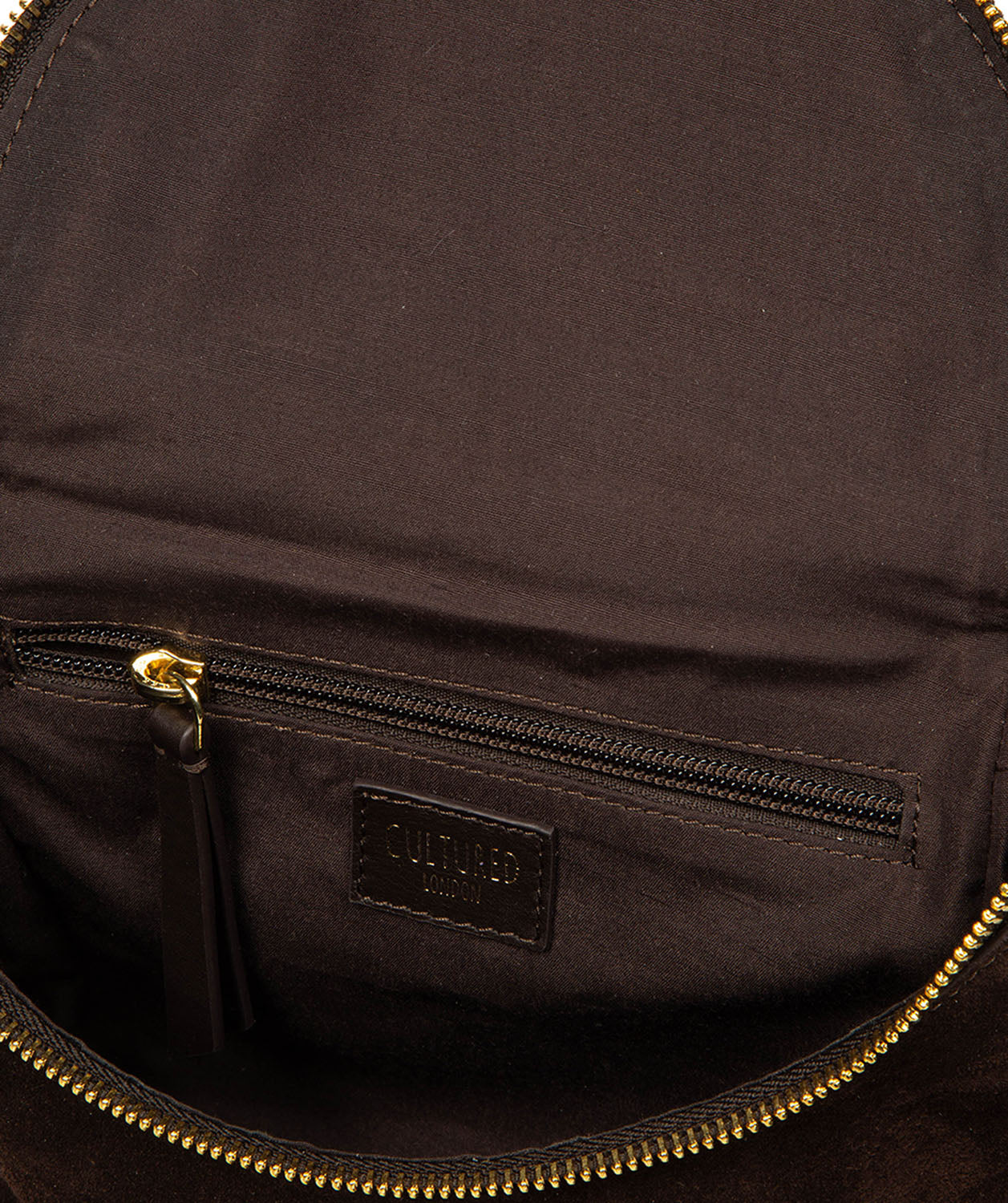 Rear exterior zipped pocket and blind embossed logo