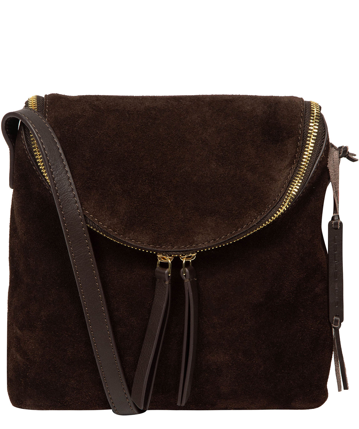 Fold-over top with zip-round closure detail