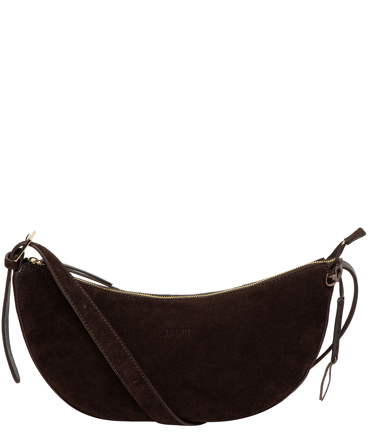 'Carine' Cocoa Suede Cross Body Bag