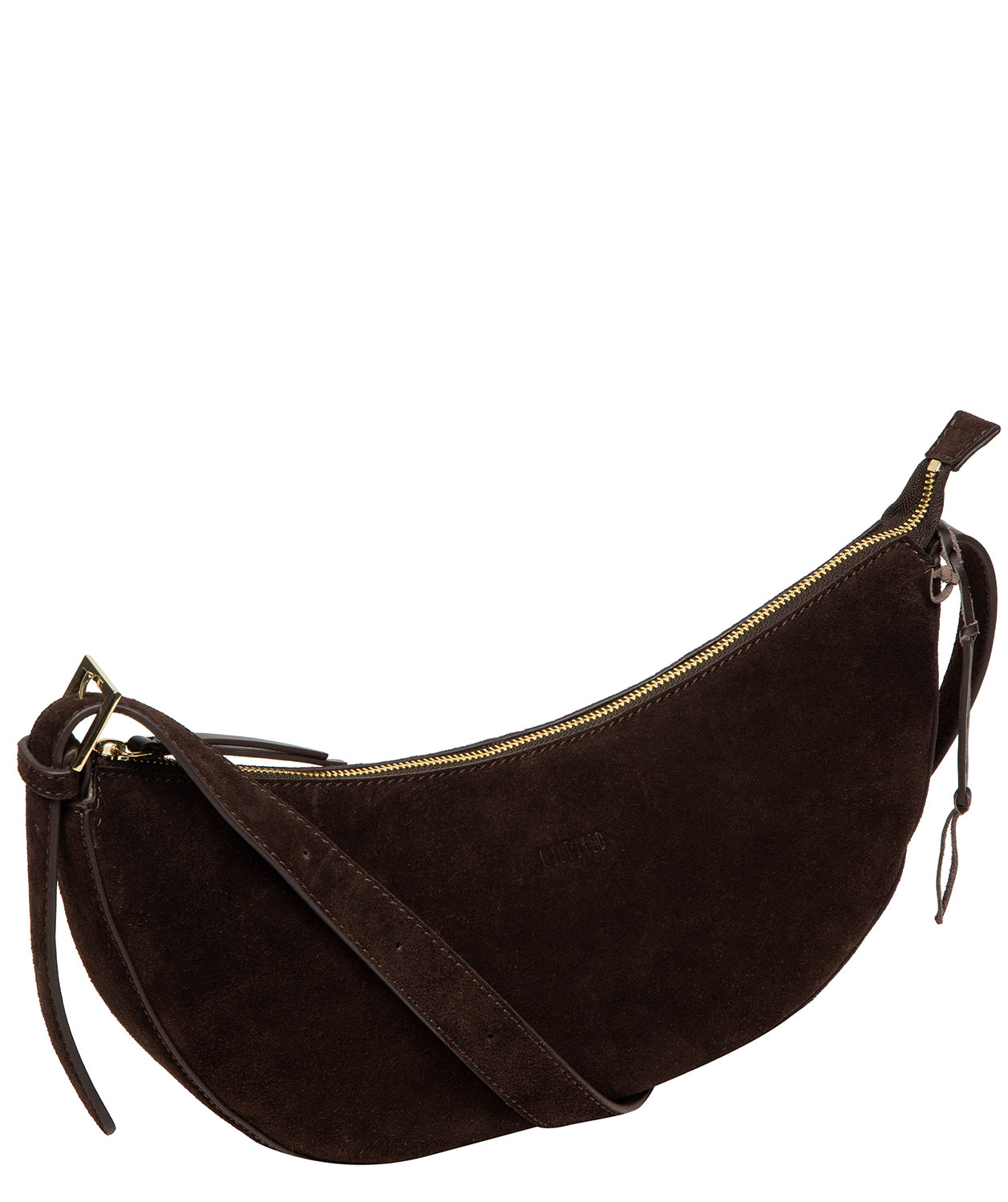 'Carine' Cocoa Suede Cross Body Bag